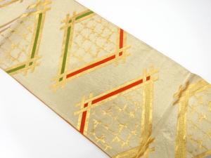 アンティーク　変わり菱模様織り出し袋帯（材料）